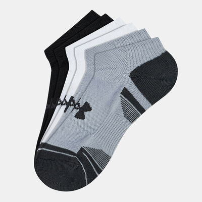 Under Armour Kids' UA Performance Tech No Shoe Socks (3 Pack) Grey