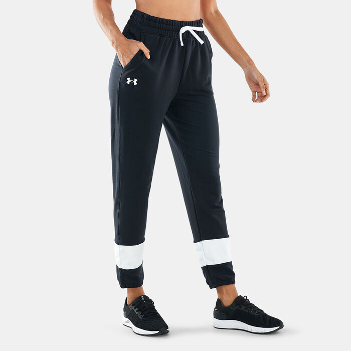 Under Armour Women's UA Rival Terry Colorblock Sweatpants Black Under Armour Women's UA Rival Terry Colorblock Sweatpants Black image number 0