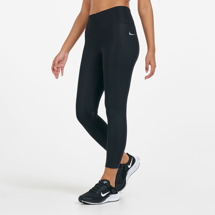 Nike Women's Fast Mid-Rise Crop Running Leggings Black image number 0