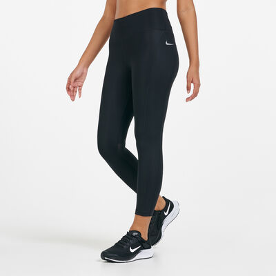 Nike Women's Fast Mid-Rise Crop Running Leggings Black Nike Women's Fast Mid-Rise Crop Running Leggings Black