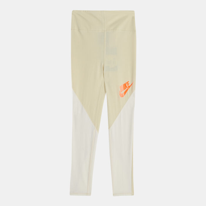 Nike Kids' Sportswear High-Waisted Leggings (Older Kids) yellow image number 0