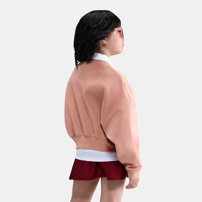 Nike Kids' Sportswear Trend Fleece Cropped Hoodie Pink image number 1