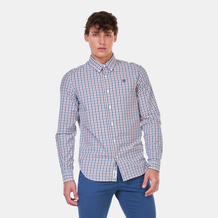 Timberland Men's Elevated Seersucker Gingham Shirt Purple image number 0