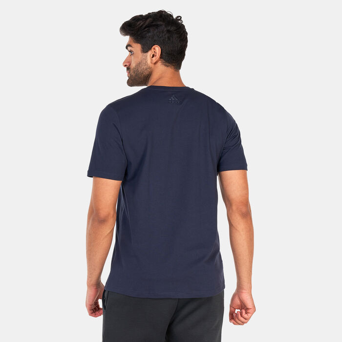 adidas Men's Essentials Big Logo T-Shirt Blue adidas Men's Essentials Big Logo T-Shirt Blue image number 1