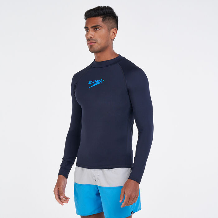 Speedo Men's Essential Rashguard Swimming T-Shirt Blue Speedo Men's Essential Rashguard Swimming T-Shirt Blue image number 0