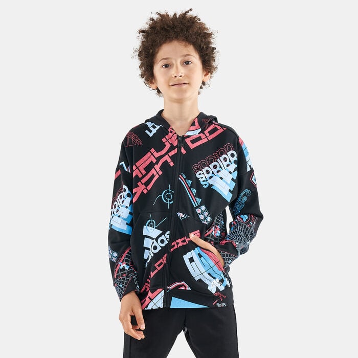 adidas Kids' ARKD3 Relaxed Graphic Full-Zip Hoodie Multi adidas Kids' ARKD3 Relaxed Graphic Full-Zip Hoodie Multi image number 0