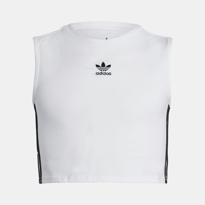 adidas Originals Kids' Adicolor Crop Tank Top White image number 0