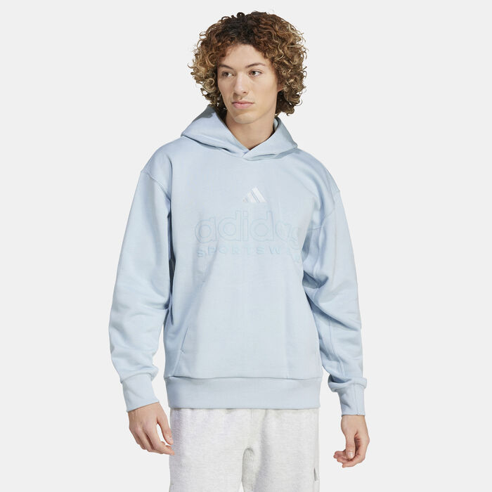 adidas Men's ALL SZN Fleece Graphic Hoodie Blue image number 0
