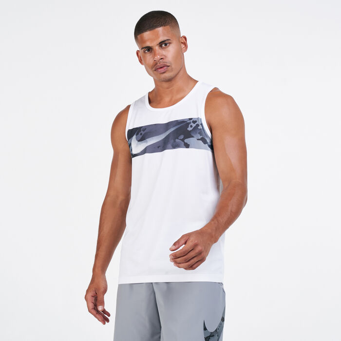 Nike Men's Legend Camo Swoosh Tank Top White Nike Men's Legend Camo Swoosh Tank Top White image number 0