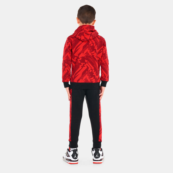Jordan Kids' Essentials Printed Fleece Hoodie and Pants Set (Younger Kids) Black Jordan Kids' Essentials Printed Fleece Hoodie and Pants Set (Younger Kids) Black image number 1