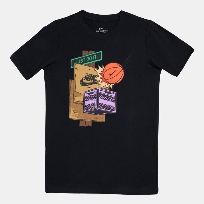 Nike Kids' Sportswear Basketball T-Shirt (Older Kids) Black Nike Kids' Sportswear Basketball T-Shirt (Older Kids) Black image number 1