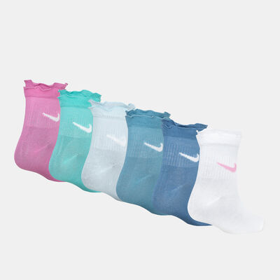 Nike Kids' Ruffle Ankle Socks (6 Pairs) Pink