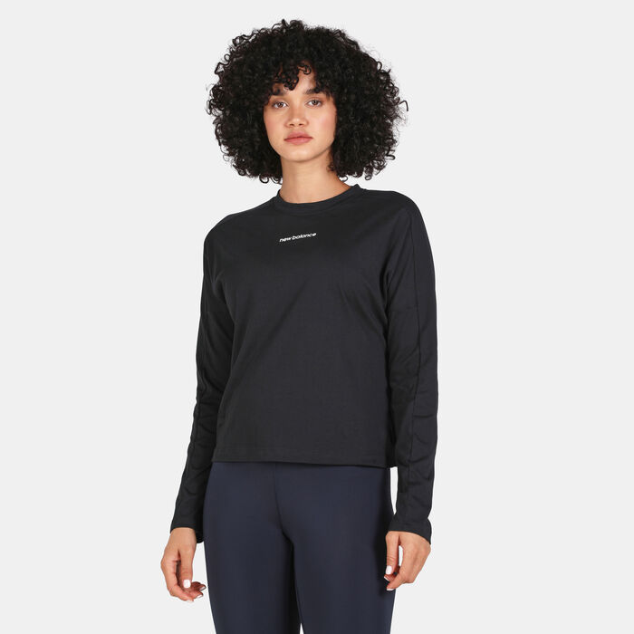 New Balance Women's Relentless Long Sleeve T-Shirt Black image number 0