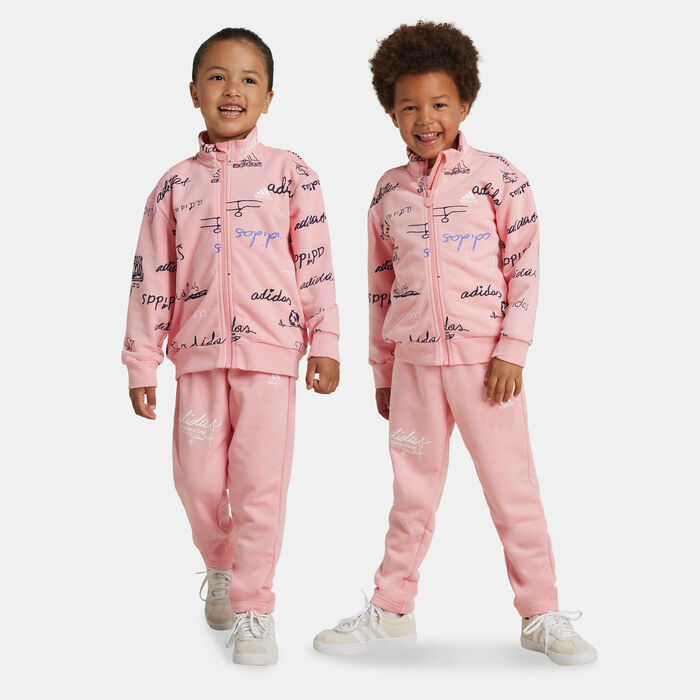 adidas Kids' Brand Love Tracksuit Pink adidas Kids' Brand Love Tracksuit Pink image number 0