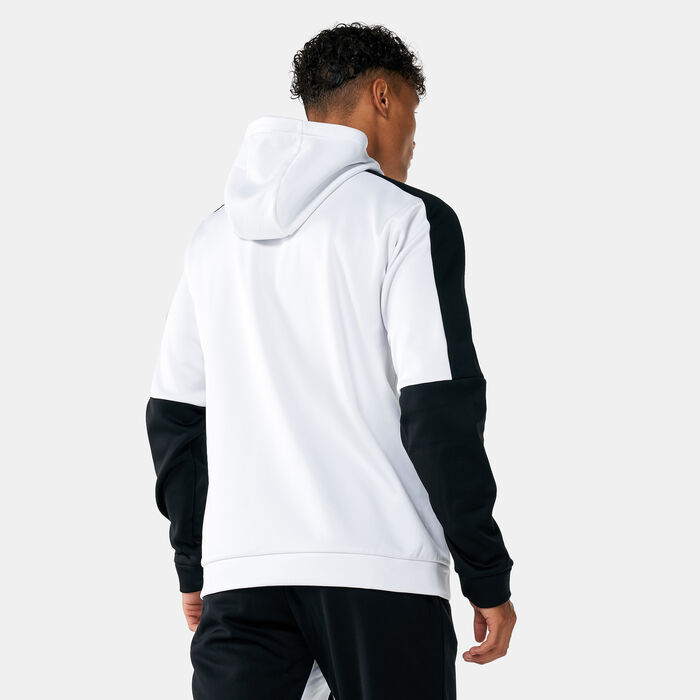 New Balance Men's Tenacity Blocked Fleece Hoodie White New Balance Men's Tenacity Blocked Fleece Hoodie White image number 1