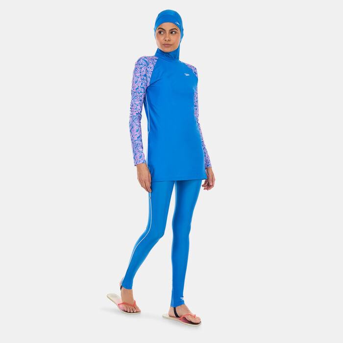 Speedo Women's Modest 3-Piece Swimsuit Blue Speedo Women's Modest 3-Piece Swimsuit Blue image number 0