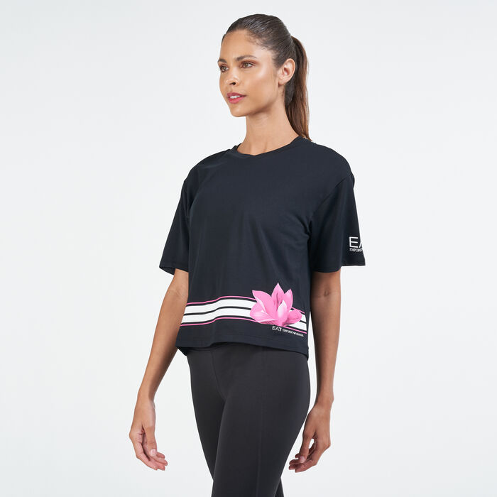 EA7 Emporio Armani Women's Coloublock T-Shirt Black EA7 Emporio Armani Women's Coloublock T-Shirt Black image number 0