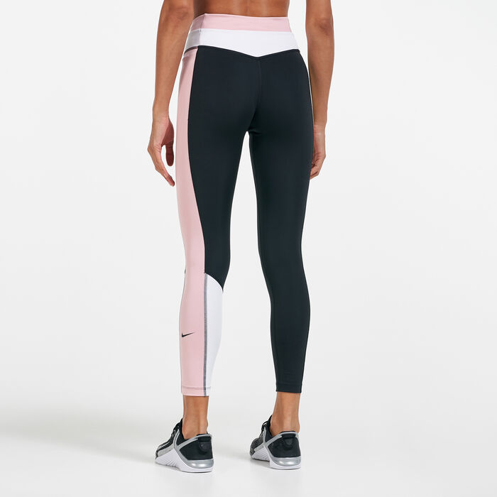 Nike Women's One Colour Block 7/8 Leggings Black Nike Women's One Colour Block 7/8 Leggings Black image number 1