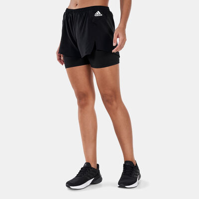 adidas Women's Primeblue Designed 2 Move 2-in-1 Sport Shorts Black