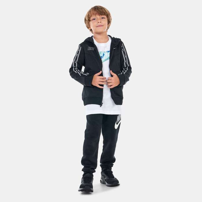 Nike Kids' Sportswear Repeat Full-Zip Hoodie (Older Kids) Black Nike Kids' Sportswear Repeat Full-Zip Hoodie (Older Kids) Black image number 2