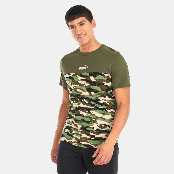 PUMA Men's Essentials Block Camo T-Shirt Green image number 0