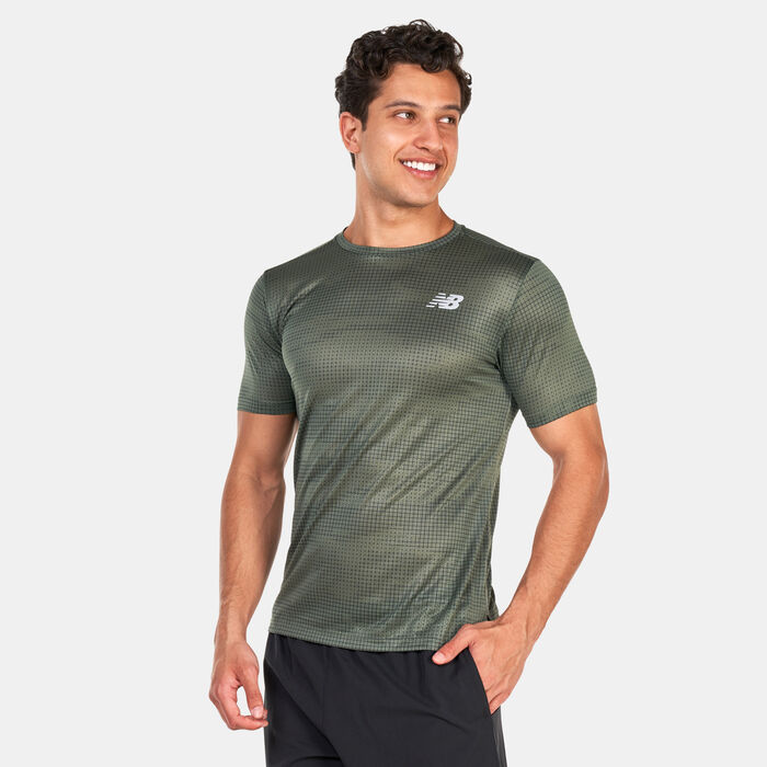 New Balance Men's Printed Impact Run T-Shirt Green New Balance Men's Printed Impact Run T-Shirt Green image number 0