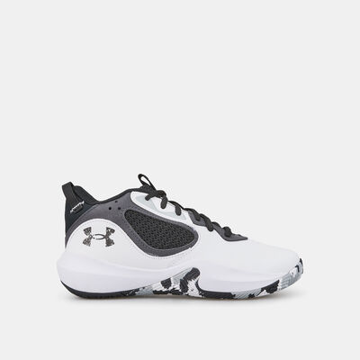 Under Armour Kids' UA Lockdown 6 Basketball Shoe (Older Kids) White
