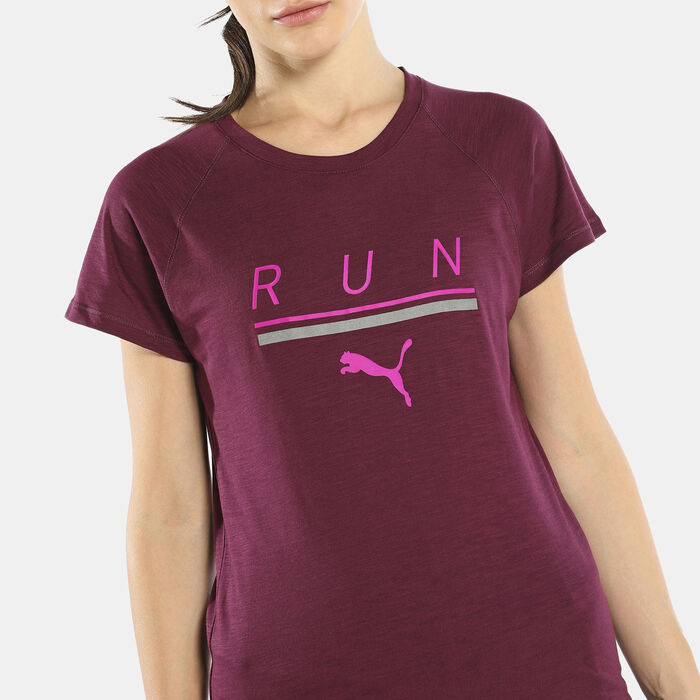 PUMA Women's Run 5K Logo T-Shirt Purple image number 3