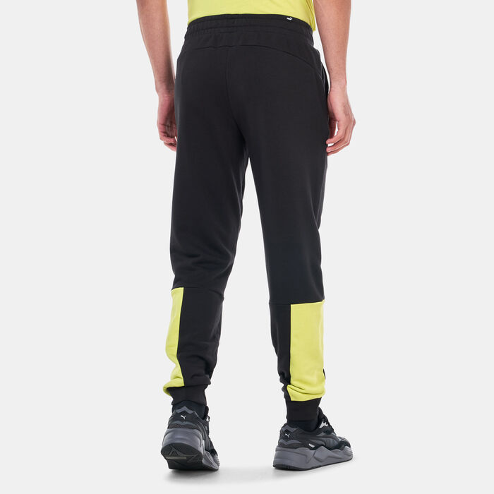 PUMA Men's Essentials+ Colourblock Sweatpants Black PUMA Men's Essentials+ Colourblock Sweatpants Black image number 1