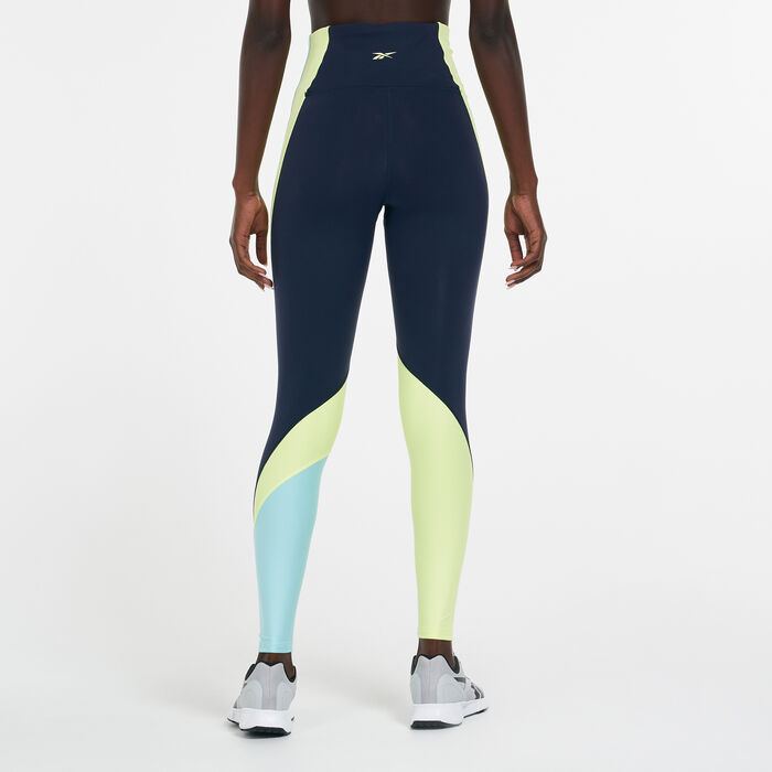 Reebok Women's Les Mills High-Rise Colorblock Lux Leggings Blue Reebok Women's Les Mills High-Rise Colorblock Lux Leggings Blue image number 1