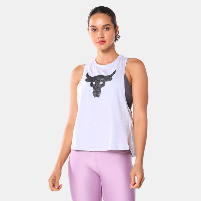 Under Armour Women's Project Rock Bull Tank Top Grey Under Armour Women's Project Rock Bull Tank Top Grey image number 0