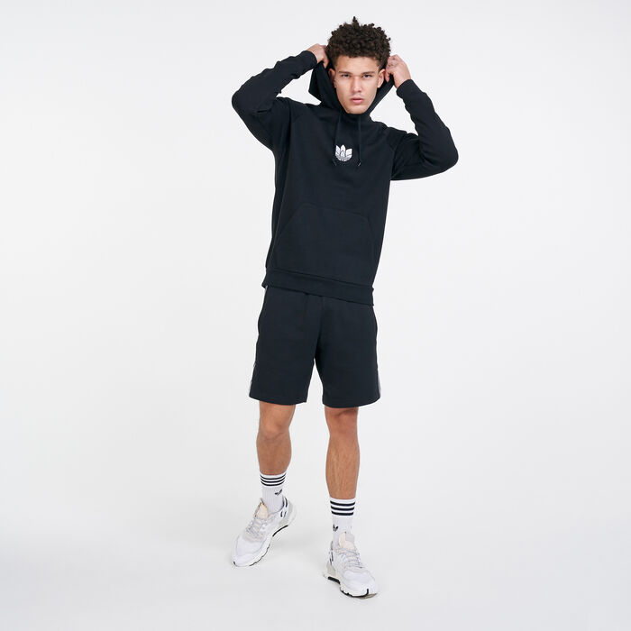 adidas Originals Men's Adicolor 3D Trefoil Graphic Hoodie Black image number 2