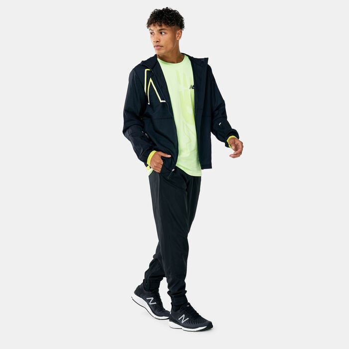 New Balance Men's Printed Impact Run Light Pack Jacket Black New Balance Men's Printed Impact Run Light Pack Jacket Black image number 2