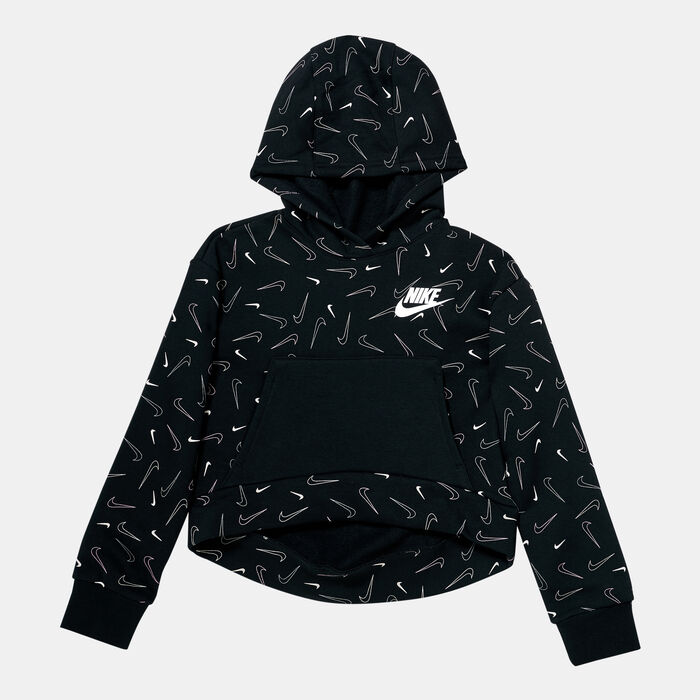 Nike Kids' Sportswear Printed Fleece Hoodie (Older Kids) Black image number 0