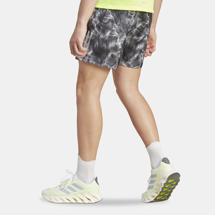 adidas Men's Own the Run Allover Print Shorts Black image number 1