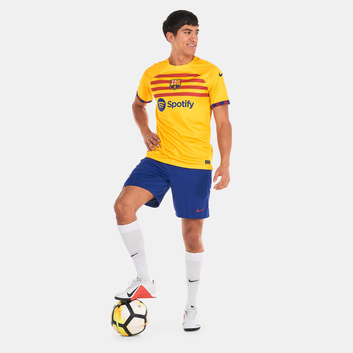 Nike Men's F.C. Barcelona Dri-FIT Stadium 4th Jersey - 2022/23 yellow Nike Men's F.C. Barcelona Dri-FIT Stadium 4th Jersey - 2022/23 yellow image number 2