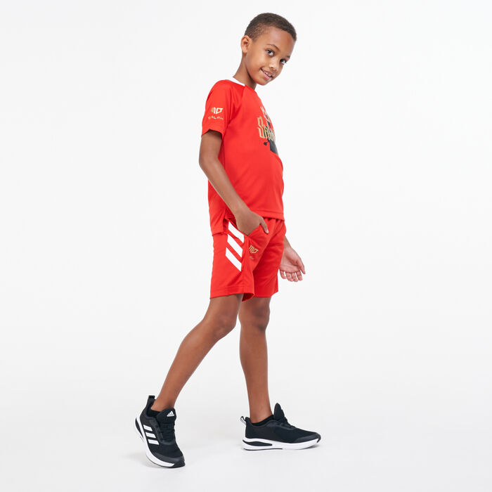 adidas Kids' Salah Football-Inspired Shorts Red adidas Kids' Salah Football-Inspired Shorts Red image number 2
