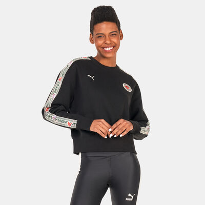 PUMA Women's x LIBERTY Crew Sweatshirt Black PUMA Women's x LIBERTY Crew Sweatshirt Black