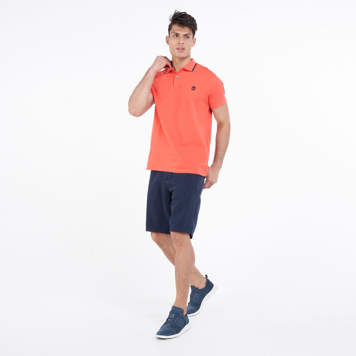 Timberland Men's MTR Sleeve Print Polo T-Shirt Red image number 2