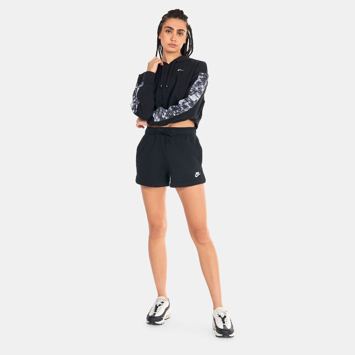 Nike Women's Sportswear Club Fleece Mid-Rise Shorts Black Nike Women's Sportswear Club Fleece Mid-Rise Shorts Black image number 2