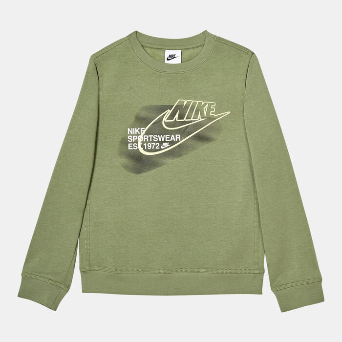 Nike Kids' Sportswear Standard Issue Sweatshirt Green Nike Kids' Sportswear Standard Issue Sweatshirt Green image number 0