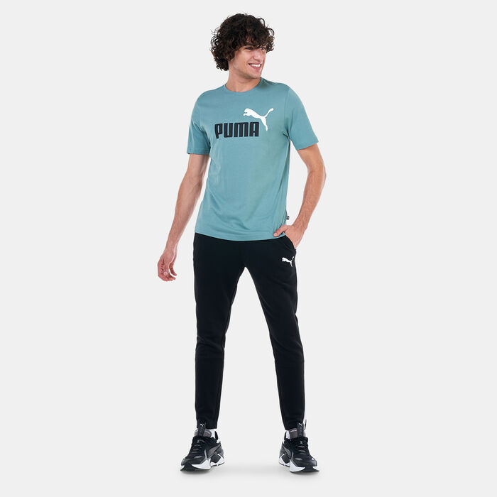 PUMA Men's Essentials+ 2 Colour Logo T-Shirt Green image number 2