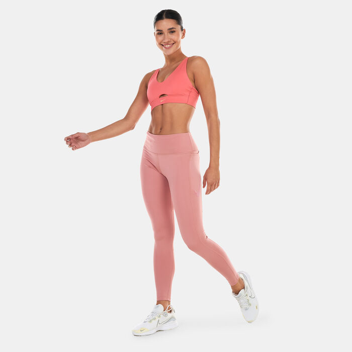 Nike Women's Dri-FIT Indy Plunge Cutout Sports Bra Peach image number 2