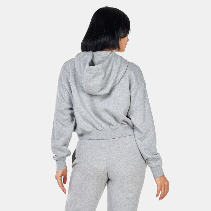 Nike Women's Cropped Graphic Hoodie Grey Nike Women's Cropped Graphic Hoodie Grey image number 1