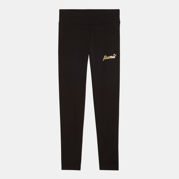 PUMA Kids' Essential+ Script Metallic Graphic Leggings Black image number 0