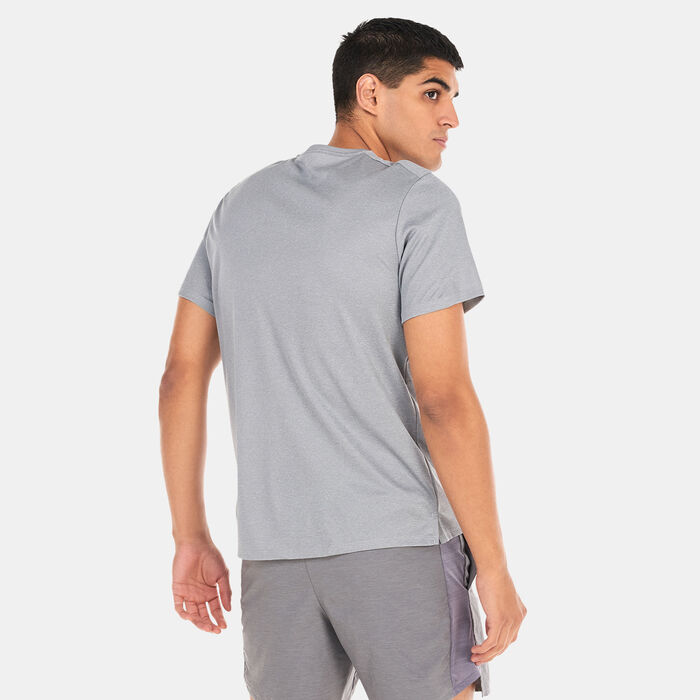 Nike Men's Miler Dri-FIT UV Running T-Shirt Grey image number 1