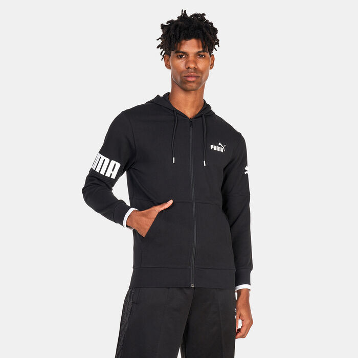 PUMA Men's POWER Colorblock Full Zip Hoodie Black image number 0