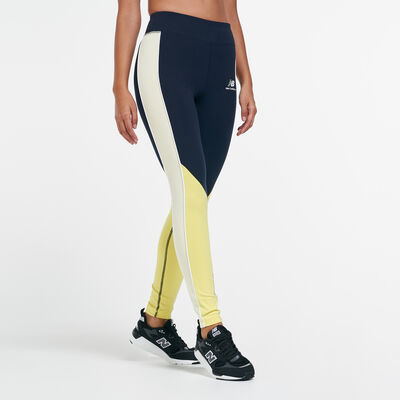 New Balance Women's Athletics Piping Leggings yellow