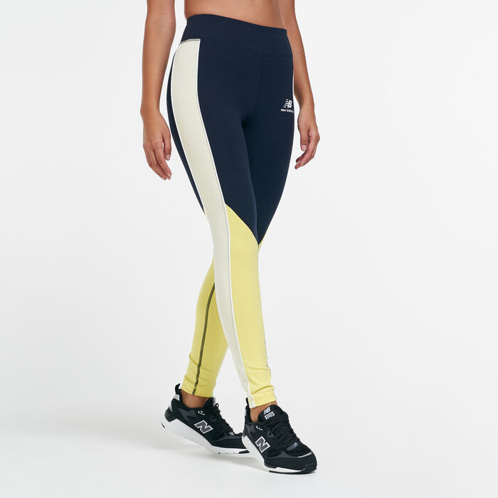 New Balance Women's Athletics Piping Leggings yellow New Balance Women's Athletics Piping Leggings yellow image number 0