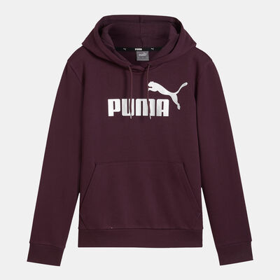 PUMA Women's Essentials+ Metallic Logo Hoodie Red PUMA Women's Essentials+ Metallic Logo Hoodie Red